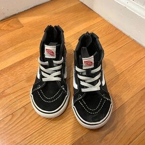 Vans Kids Black and White High-Top Sneakers